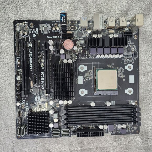 ASRock 970 PRO3 Motherboard w/AMD FX CPU Cooler Fan & IO Sheild - Picture 5 of 11